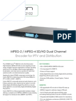 MPEG-2 / MPEG-4 SD/HD Dual Channel: Encoder For IPTV and Distribution