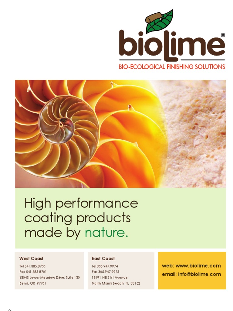 bioMastic and K1710 Biolime Overview | PDF | Plaster | Paint