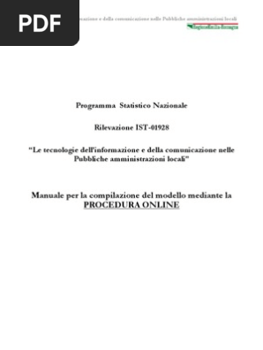 Programma Statistico Nazionale Rilevazione Ist 01928 Le