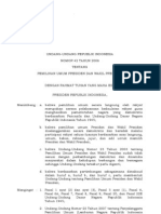Undang Undang Nomor 42 Tahun 2008 Tentang Pemilihan Umum Presiden & Wakil Presiden