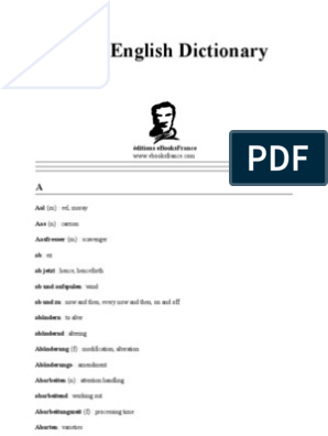 Almanca-Ingilizce Sözlük-Dictionary
