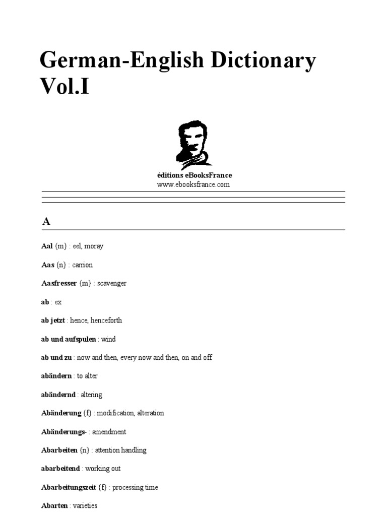 Almanca-Ingilizce Sözlük-Dictionary | PDF