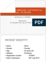 Pulmonary Embolism CHF NYHA IV HHD PH Severe