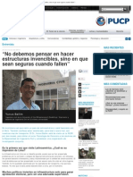 PUCP - PuntoEdu - "No Debemos Pensar en Hacer Estructuras Invencibles, Sino en