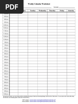 Weekly Calendar
