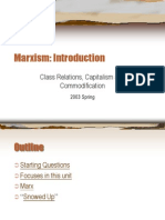 Marxism: Introduction: Class Relations, Capitalism and Commodification