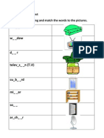 Boo - Ase: Starters Revision Test Complete The Spelling and Match The Words To The Pictures