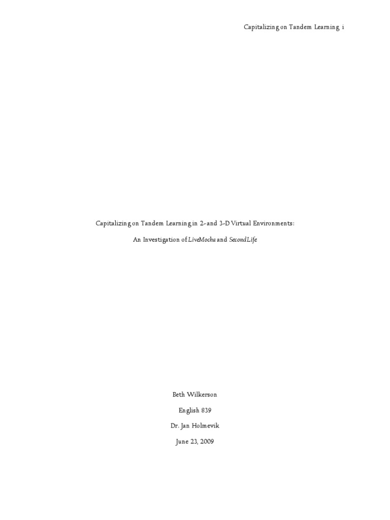 Research Proposal (2nd Rough Draft-06!15!09) 2 | PDF | Second Language ...