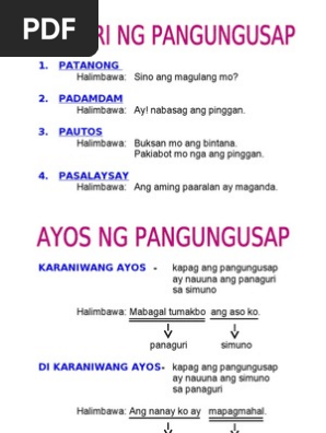 Mga Uri Ng Pangungusap