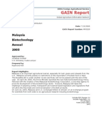 GAIN Report: Malaysia Biotechnology Annual 2005