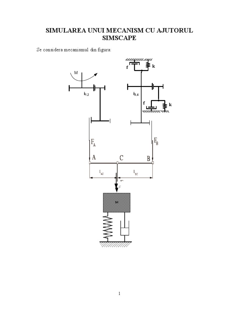 Simularea Unui Mecanism Cu Ajutorul Simscape | PDF | Lever | Axle