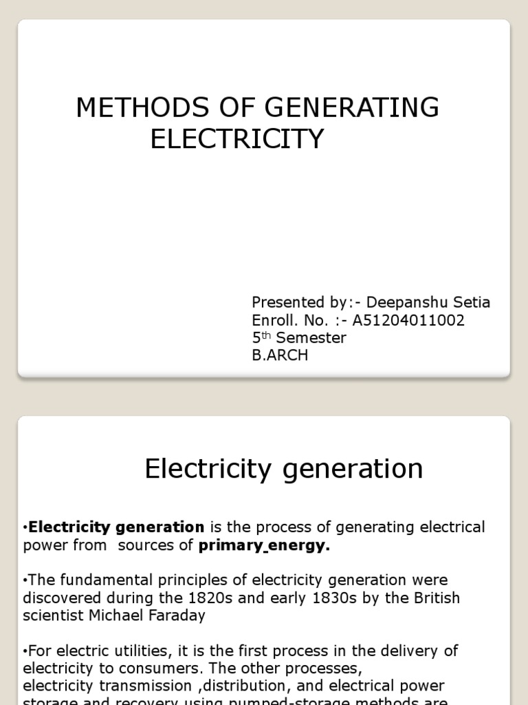 Sources of Electricity Generation and Supply | PDF | Electricity ...