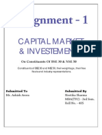 CAPITAL MARKET & INVESTMENTS On Constituents Of BSE 30 & NSE 50.