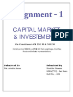 CAPITAL MARKET & INVESTMENTS On Constituents of BSE 30 & NSE 50.