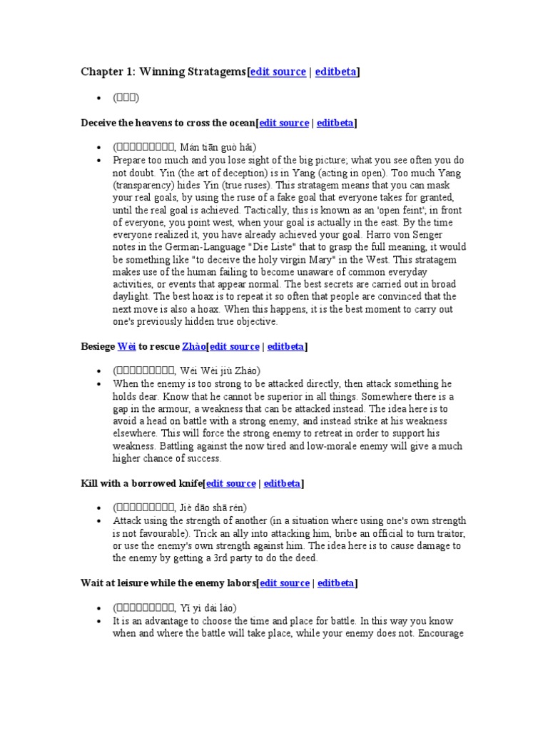 Thirty-Six Stratagems Explained | PDF | Deception | Armed Conflict