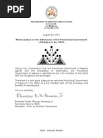 Memorandum On The Admission of The Provisional Government of Kabylia To The OEAS