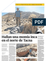 Hallan momia Inca en el norte de Tacna