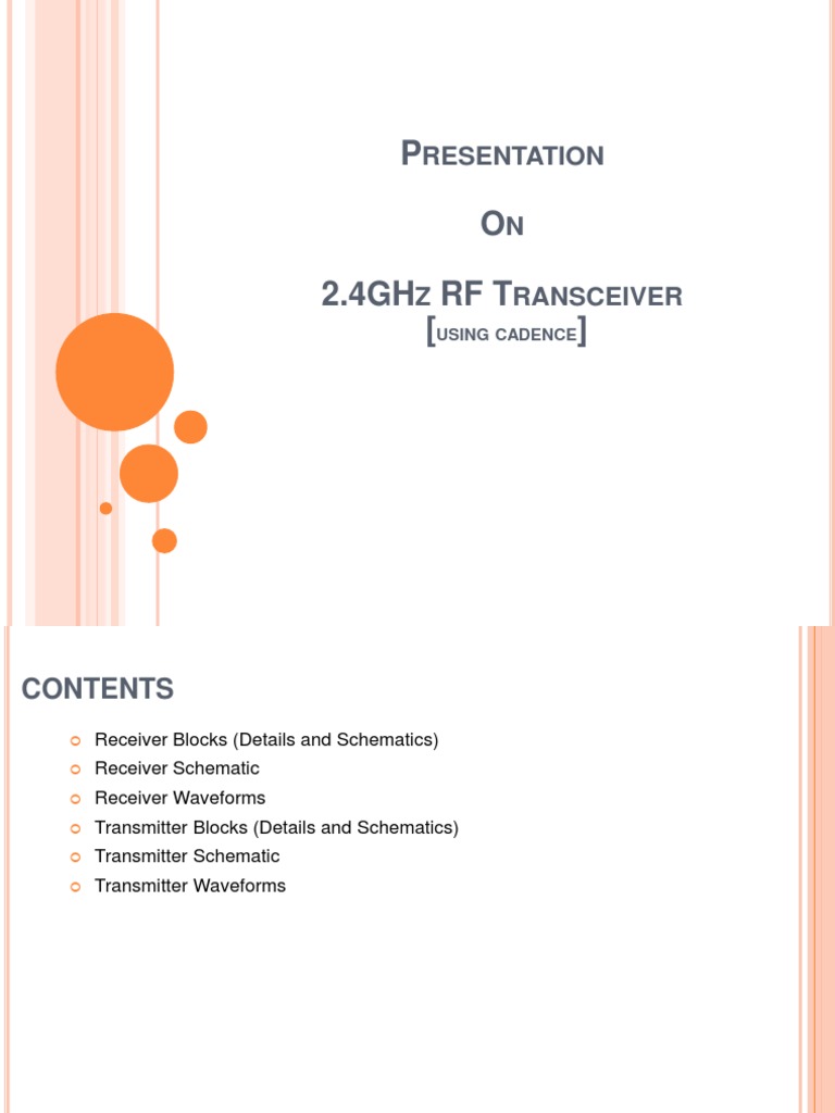2.4GHz RF Transceiver Design Overview | PDF | Amplifier | Low Pass Filter