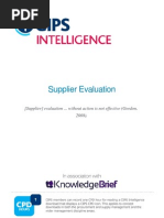 Supplier Evaluation