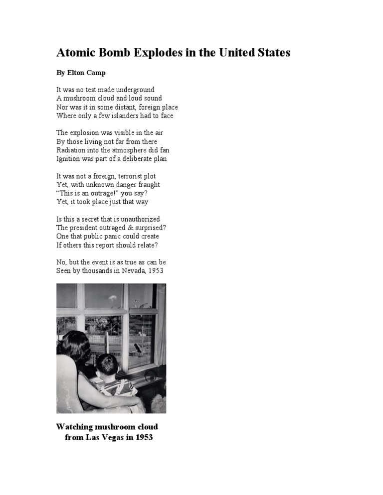 1953 Nevada Atomic Bomb Explosion | PDF