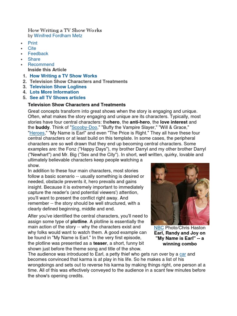 How to Write a TV Show | PDF | Career & Growth