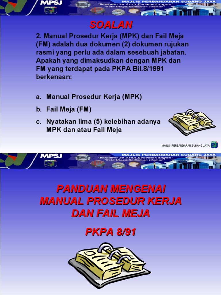 PKPA MANUAL PROSIDUR KERJA DAN FAIL MEJA