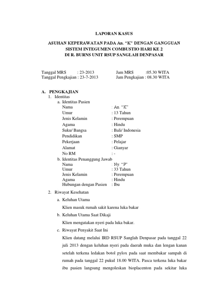 Laporan Kasus Luka Bakar