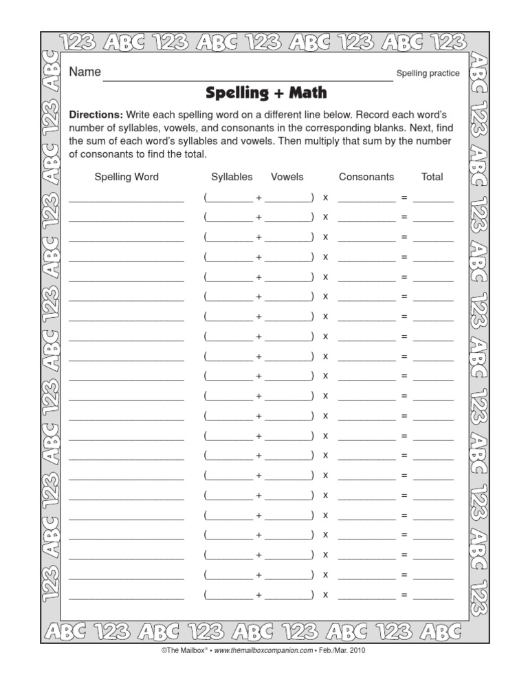 Math Spelling | PDF | Language Arts & Discipline