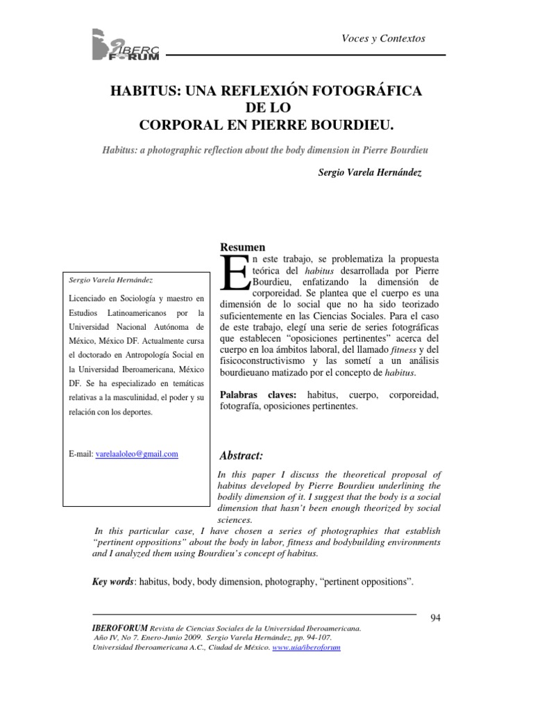 Habitus y Cuerpo | | Science