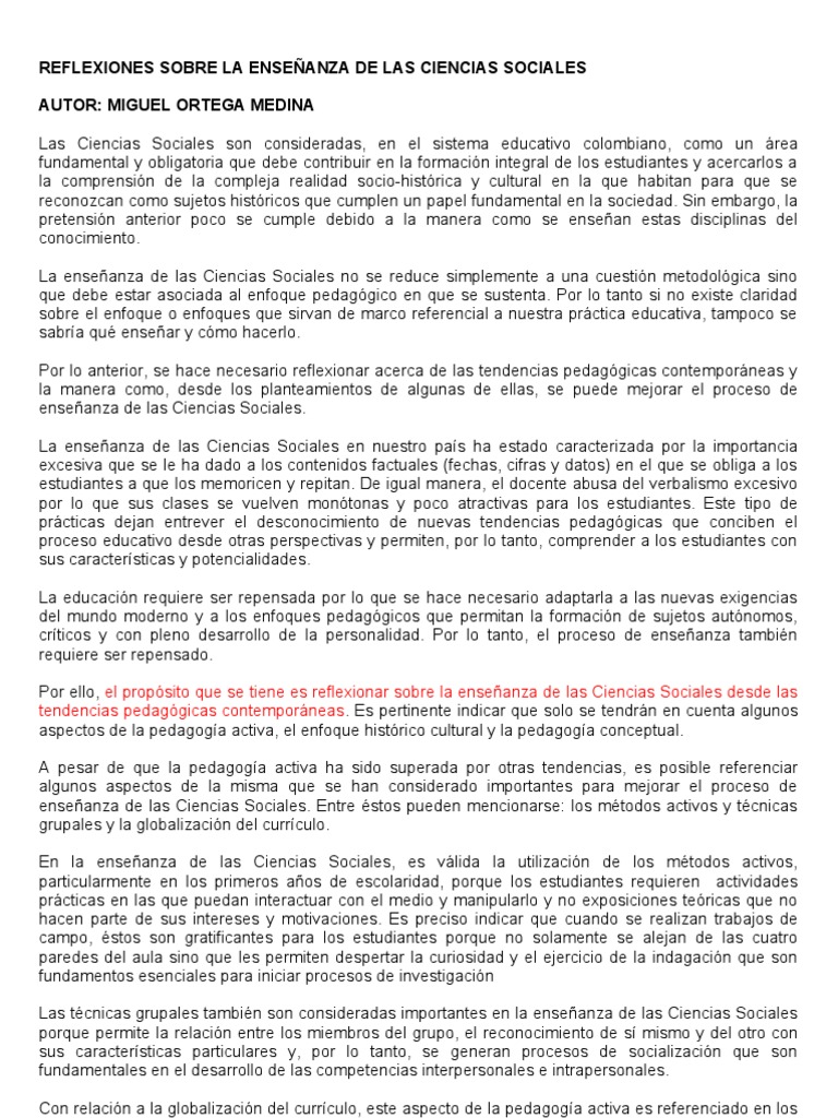Mejorando la Enseñanza de Ciencias Sociales | PDF | Science | Aprendizaje