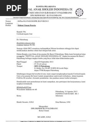 8800 Contoh Surat Undangan Festival Anak Sholeh Gratis