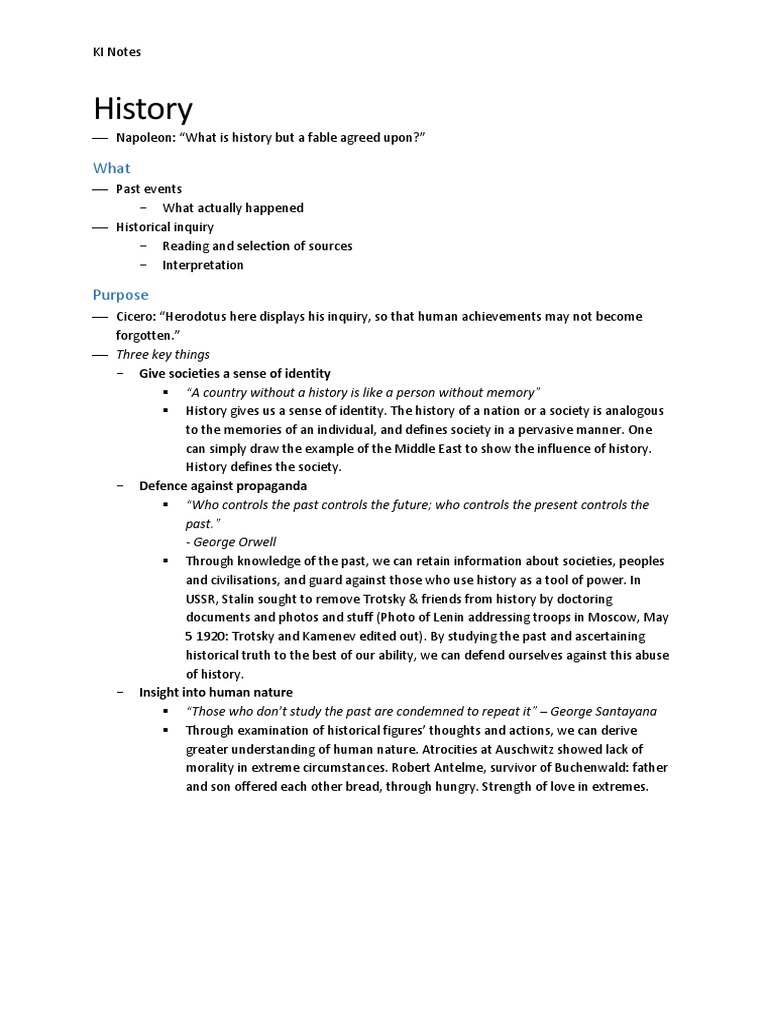 Knowledge and Inquiry Notes - History | PDF | Bias | Historian