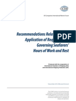 Recommendations Relating To The Application of Requirements Governing Seafarersâ ™ Hours of Work and Rest - Nov 2012 PDF