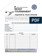 YCA Tournament Registration Form