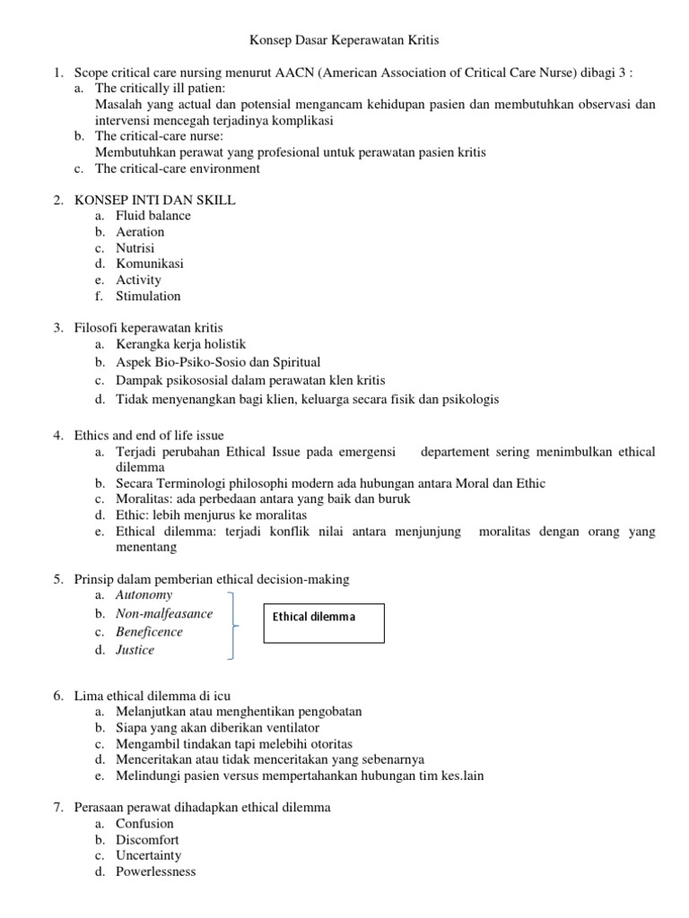 Konsep Dasar Keperawatan Kritis