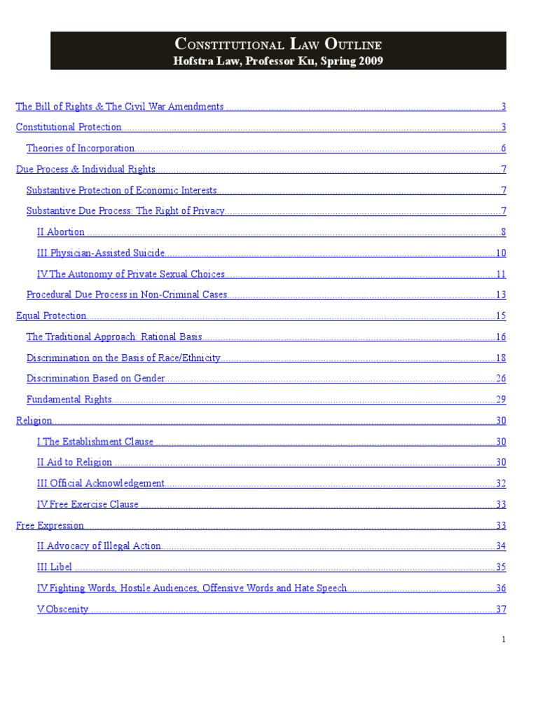 Constitutional Law: Rights & Protections | PDF | Incorporation Of The ...