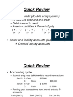 Quick Review Quick Review: Debit and Credit (Double Entry System) (Yy)