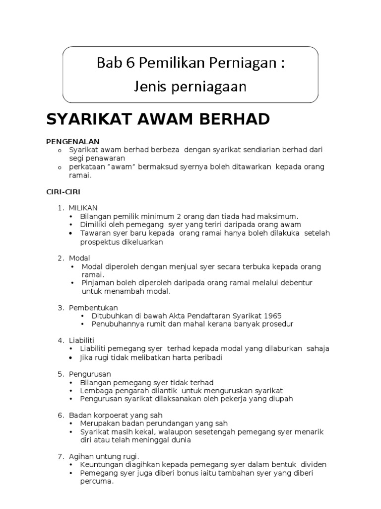 Syarikat Awam Berhad Pdf