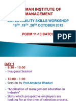 Employability Skills Workshop 18, 19, 20 OCTOBER 2012: PGDM 11-13 Batch