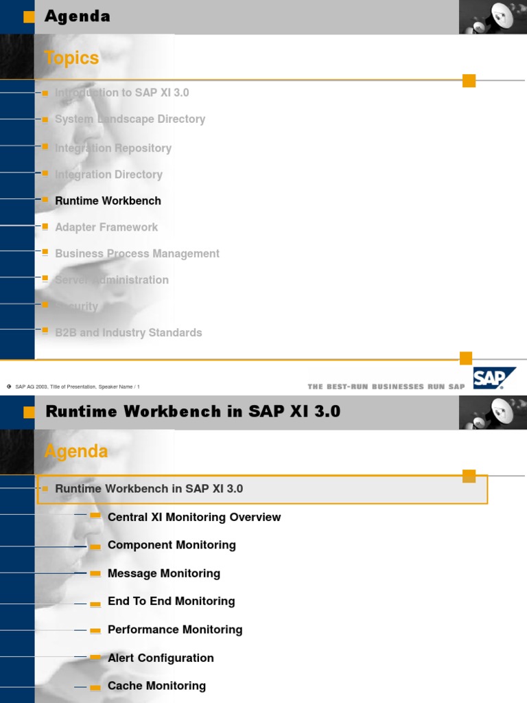 SAP XI 3.0 Runtime Workbench Overview | PDF | Information Technology ...