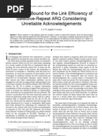 An Upper Bound for the Link Efficiency of Selective-Repeat ARQ Considering Unreliable Acknowledgements