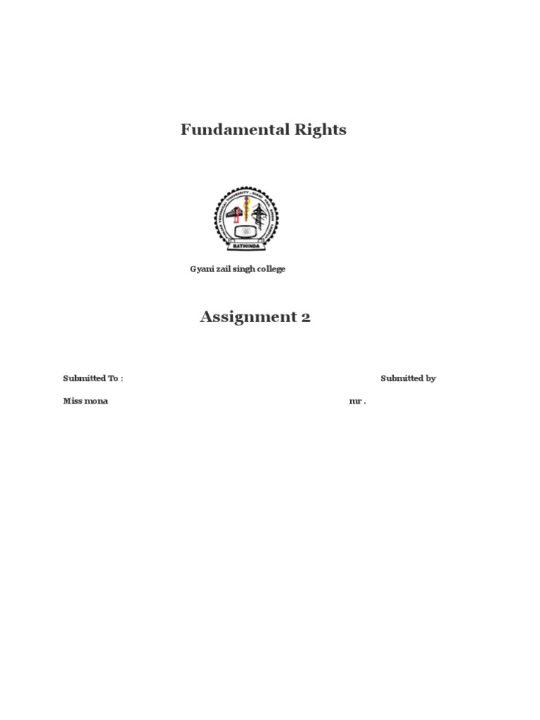 Fundamental Rights: Gyani Zail Singh College | PDF | Social Science
