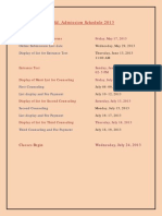 B.ed. Admission Schedule 2013(1)