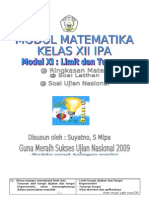 Modul 11 Limit Dan Turunan Xii Ipa