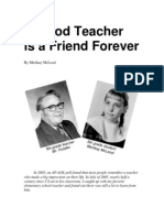 A Good Teacher Is A Friend Forever