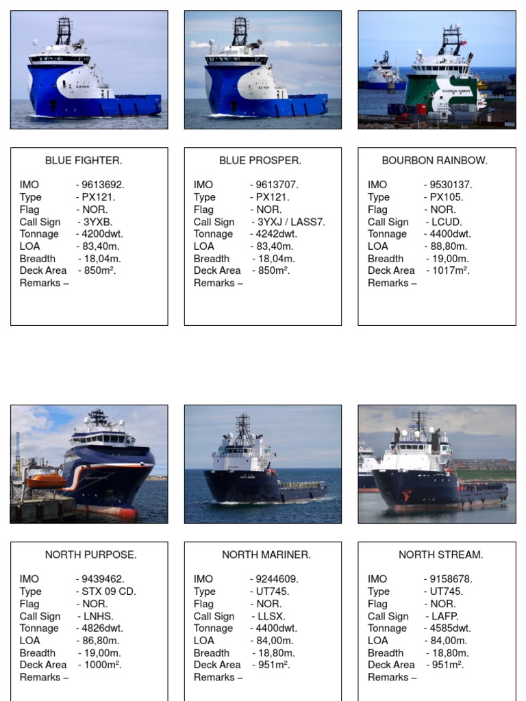 Offshore Vessel Specifications List | PDF | Semiotics | Leisure