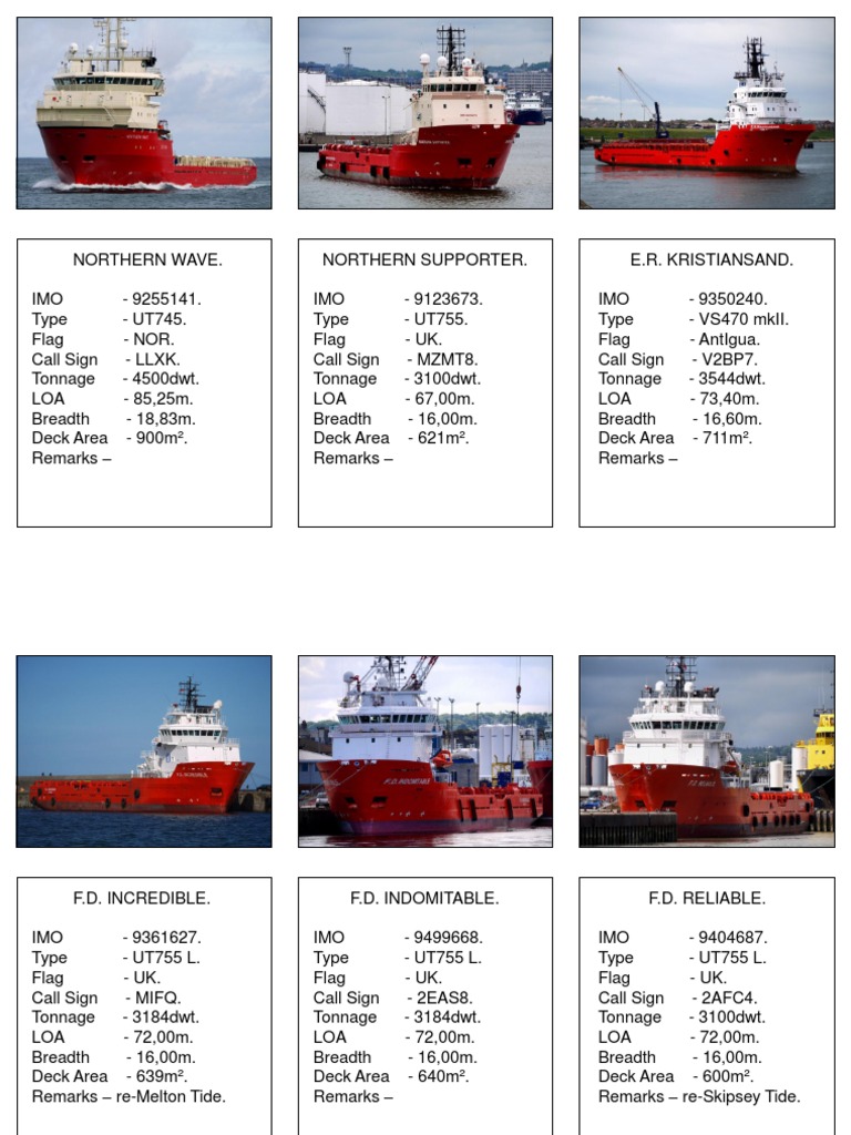 Offshore Vessel Specifications List | PDF | Heavy Industry | Naval ...