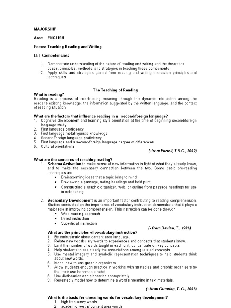 Teaching Reading and Writing PDF Reading Comprehension Second Language