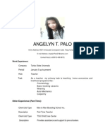 Angelyn T. Palo: Work Experience