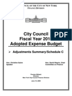 FY 2010 City Council Adopted Expense Budget Schedule C